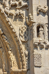 Fototapeta na wymiar Navarre Romanesque: Santa María la Real Church in Sangüesa, Spain.