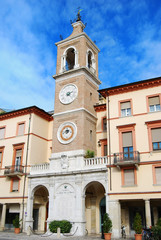 Fototapeta na wymiar The clock tower of Rimini, Italy