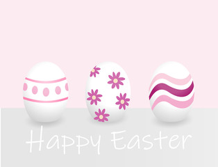 Rosa easter eggs - happy easter greeting post card