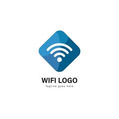 Wifi logo template design. Wifi logo with modern frame vector design