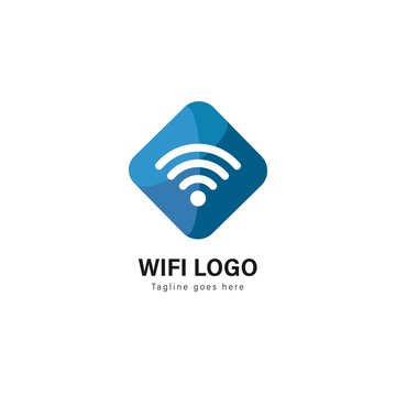 Wifi logo template design. Wifi logo with modern frame vector design