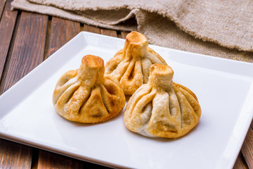 Fried Georgian khinkali
