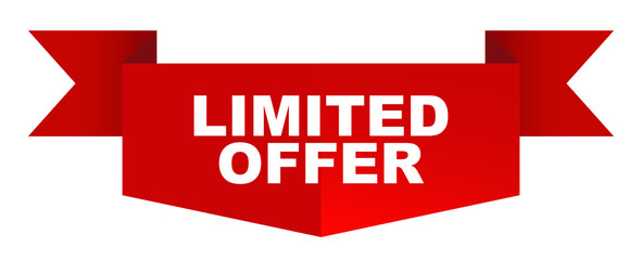 red vector banner limited offer