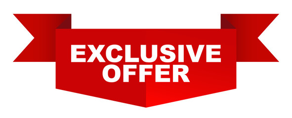 red vector banner exclusive offer