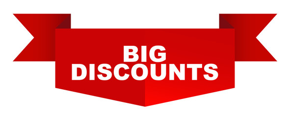 red vector banner big discounts