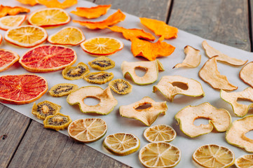 Mixed dried fruits and vegetables slices
