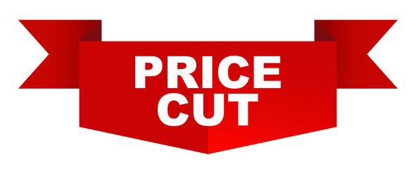 red vector banner price cut