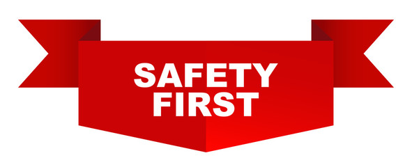 red vector banner safety first