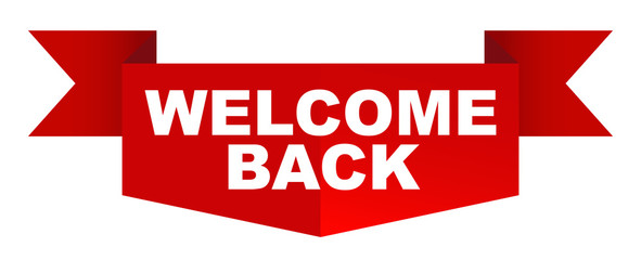 red vector banner welcome back