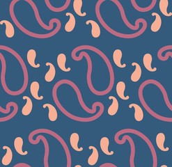 Fototapeta premium Seamless pattern of beautiful paisley cucumbers on a white background. Turkish, Indian, Persian. Vector illustration