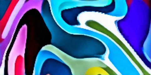 Abstract artistic background in very colorful pastel colors. Little swirl design. Dry graphic watercolor stylization. Juicy psychedelic design. White backdrop for element contrast. Chaotic twist paint