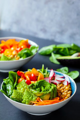 Buddha bowl with avocado and mixed vegetables