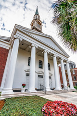 ORLANDO, FLORIDA, USA - DECEMBER, 2018: First Presbyterian Church of Orlando established in 1876. - obrazy, fototapety, plakaty