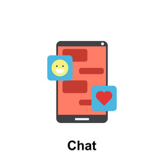 chat, smartphone, heart color icon. Element of friendship icon. Premium quality graphic design icon. Signs and symbols collection icon for websites, web design, mobile app