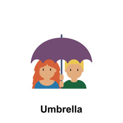 umbrella, couple, friends color icon. Element of friendship icon. Premium quality graphic design icon. Signs and symbols collection icon for websites, web design, mobile app
