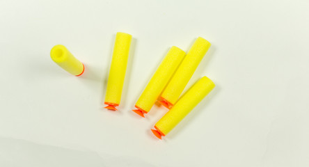 Pile of foam bullet for gun toy, a foam-based weaponry