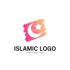 Islamic logo template design. Islamic logo with modern frame vector design