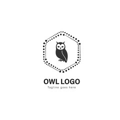 Owl logo template design. Owl logo with modern frame vector design