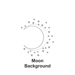 Fototapeta premium Moon round background, hand drawn