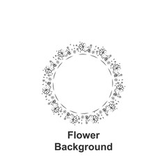 Flower round background, hand drawn