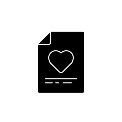 Document heart, file vector icon. Premium quality graphic design icon. One of the collection icons for websites, web design, mobile app