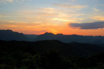 beautiful sky over the hill