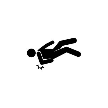 Man, down, guy, elbow, pain,  icon. Element of man fall down. Premium quality graphic design icon. Signs and symbols collection icon for websites, web design, mobile app