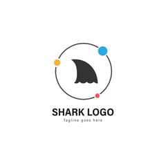 Shark logo template design. Shark logo with modern frame vector design