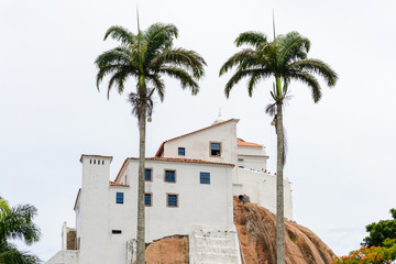 Detail of the beautiful Convento Da Penha on top of a hill and surrounded by nature in Vitòria, Espirito Santo, Brazil