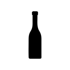Wine bottle icon isolated on white background. Vector illustration.