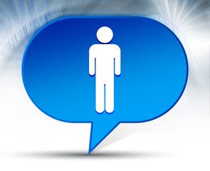 Man icon blue bubble background