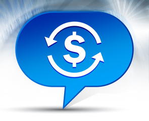Money exchange dollar sign icon blue bubble background