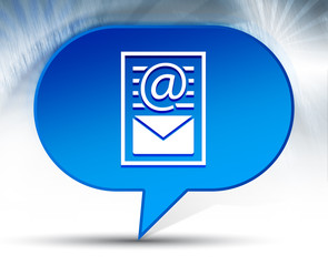 Newsletter document page icon blue bubble background