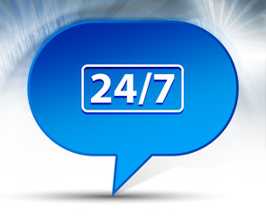 24/7 icon blue bubble background