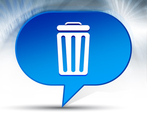 Bin icon blue bubble background