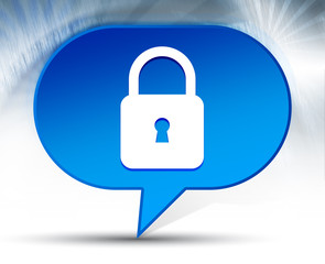 Padlock close icon blue bubble background
