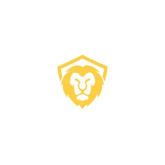 Obraz premium masculine lion head shield protection vector logo design