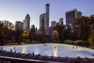 Obraz premium Central Park ice rink at sunrise