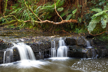 Scenic river and small waterfall