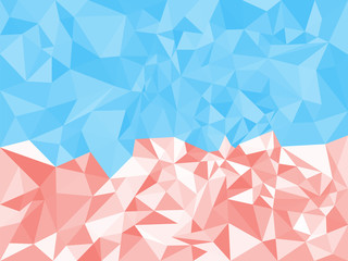Abstract geometric polygonal red and blue texture. Triangles. Vector illustration. Background