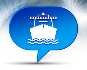 Fototapeta premium Ship icon blue bubble background