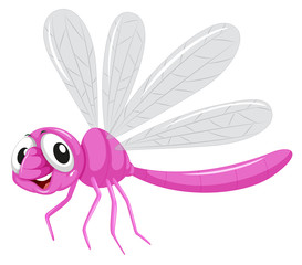 A dragonfly character on white background