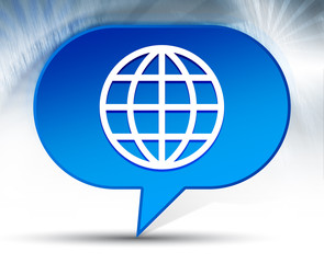 World icon blue bubble background