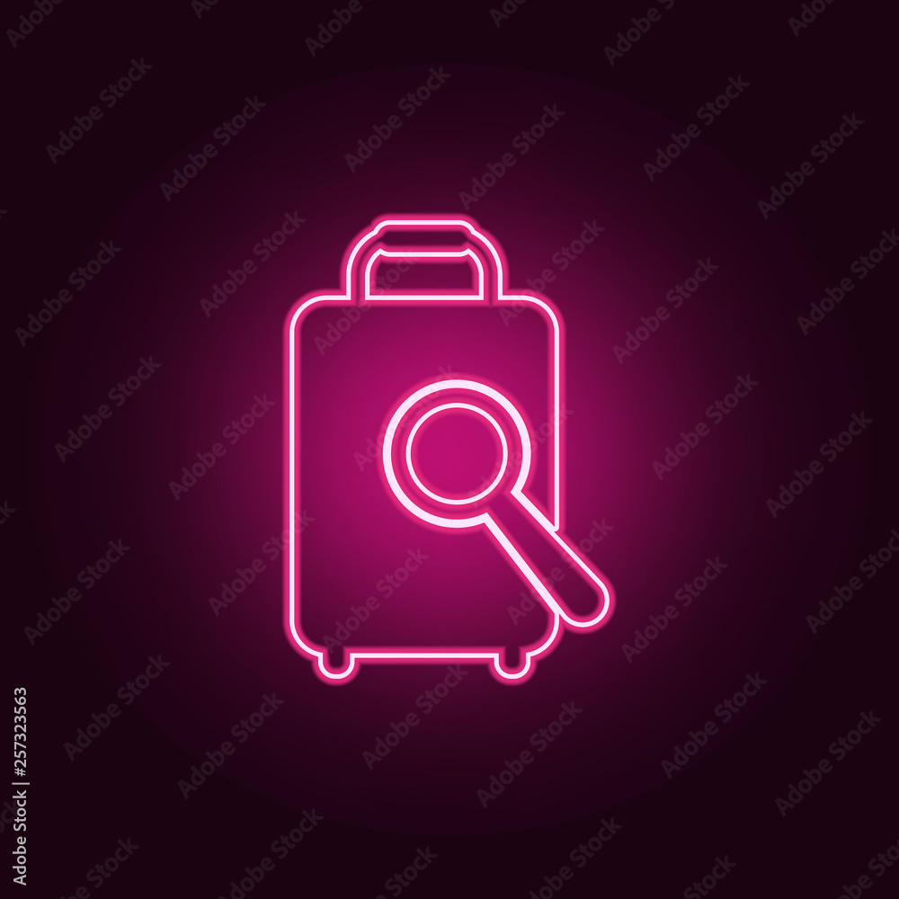 Canvas Prints magnifier and luggage icon. Elements of Airport in neon style icons. Simple icon for websites, web design, mobile app, info graphics