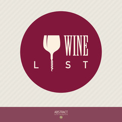 Fototapeta premium Flat simple vector logo of wine label or winery