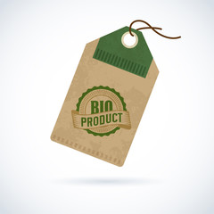 Natural organic food label on vintage paper