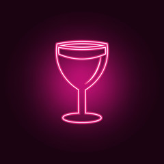 glass of wine icon. Elements of Bar in neon style icons. Simple icon for websites, web design, mobile app, info graphics