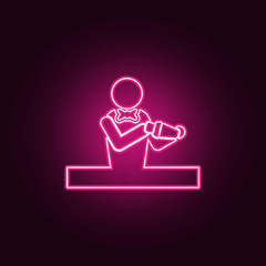 bartender icon. Elements of Bar in neon style icons. Simple icon for websites, web design, mobile app, info graphics