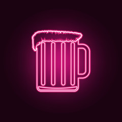 a glass of beer icon. Elements of Bar in neon style icons. Simple icon for websites, web design, mobile app, info graphics