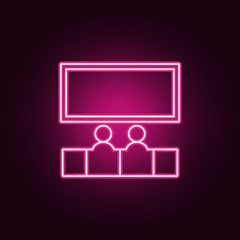 Fototapeta premium ikona udostępnionego filmu. Elementy konwersacji i przyjaźni w ikonach w stylu neonowym. Prosta ikona dla stron internetowych, projektowania stron internetowych, aplikacji mobilnej, grafiki informacyjnej